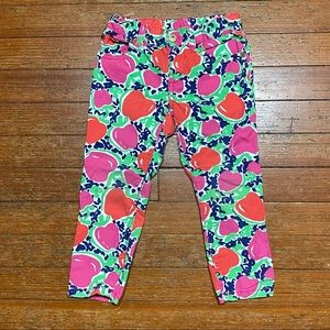Lilly Pulitzer Girls 4 Apple Pattern Pants